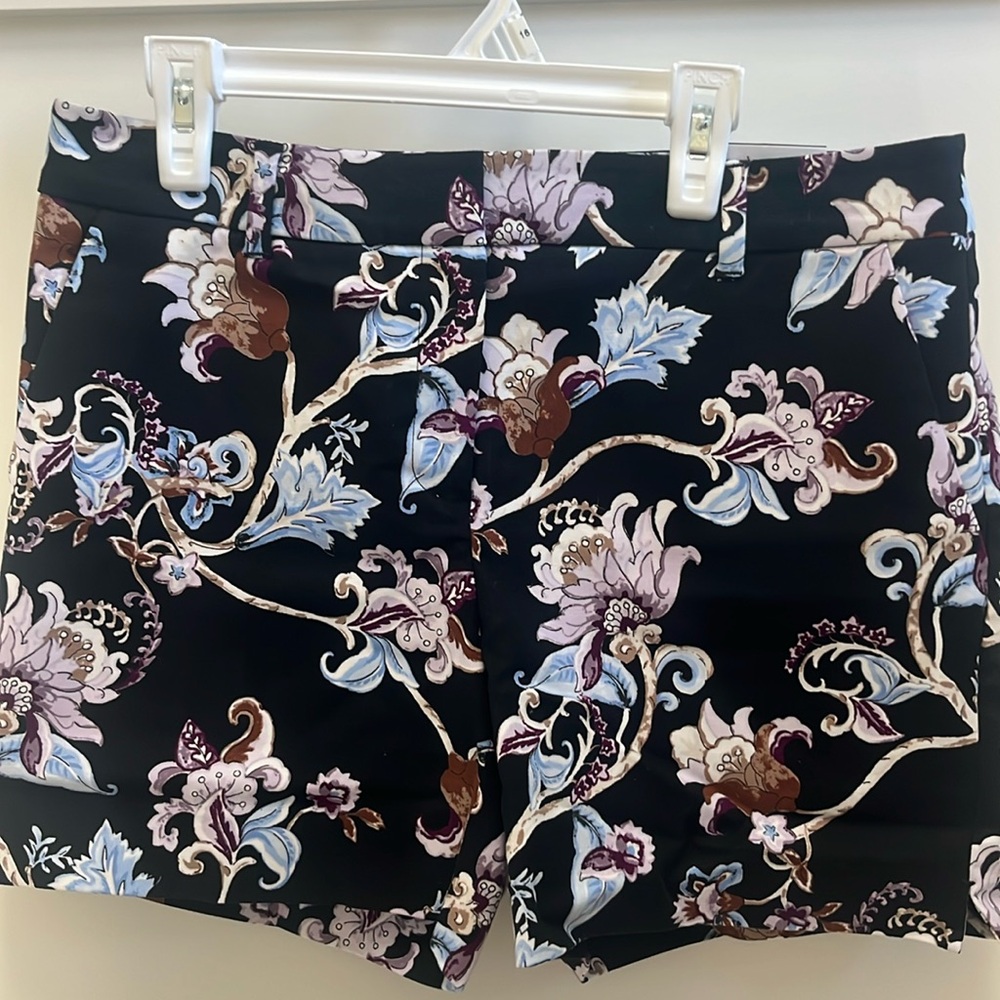 NWT White House Black Market black shirt with flower print